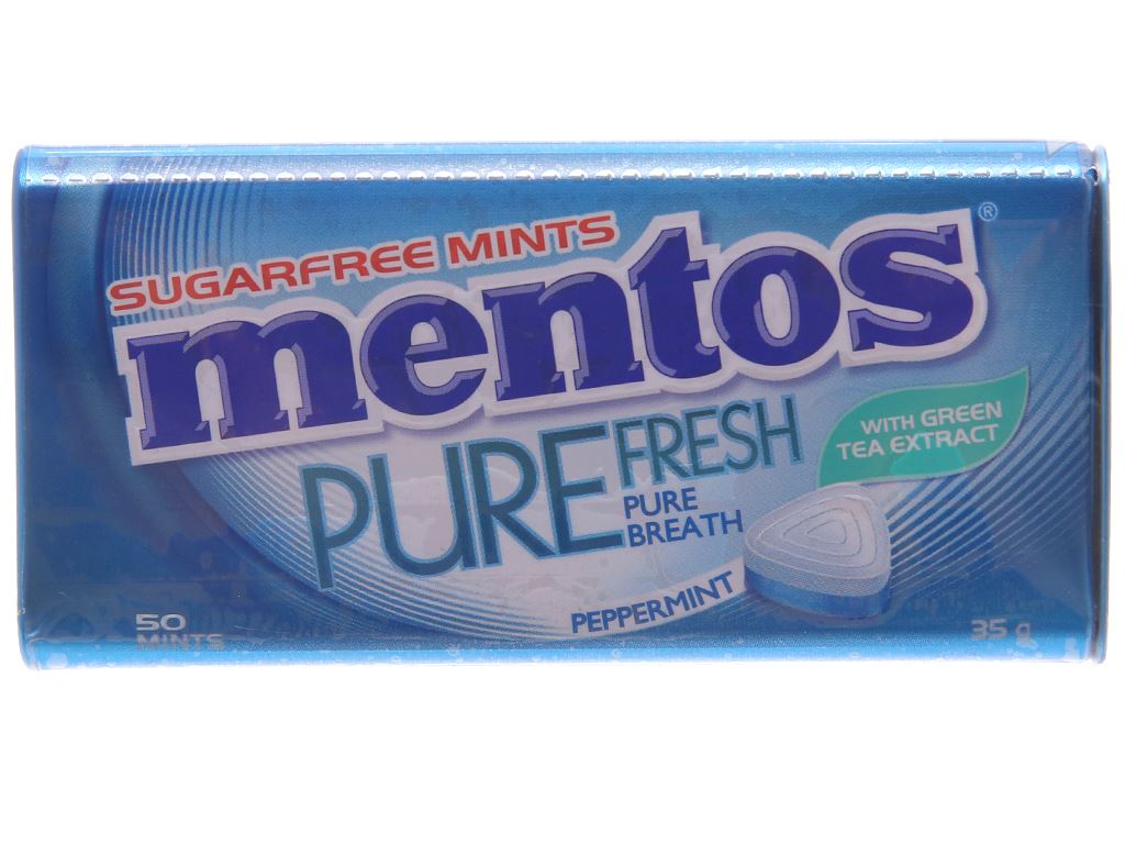 MENTOS PURE FRESH TABLET PEPPERMINT 12 BOXES X 6 TINS X 35G ( 50 PCS)
