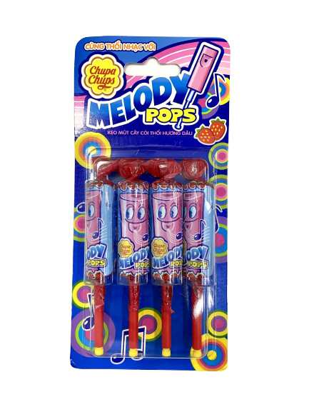 CHUPA CHUPS MELODY POPS 60G ( 15g x 4) x 36 STRAWBERRY