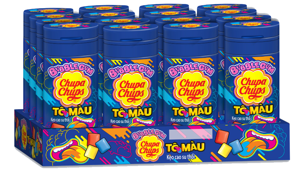 Kẹo cao su thổi Chupa Chups Big Babol tô màu 324g (12 hũ *27g * 12 hộp/thùng)