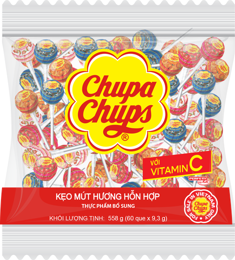 CHUPA CHUPS LOLLIPOP 558G (9.3G x 60) x 18 Assorted flavors