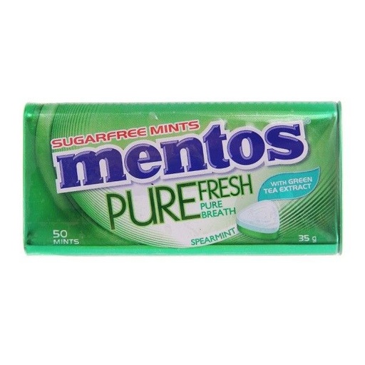 MENTOS PURE FRESH TABLET SPEARMINT 12 BOXES X 6 TINS X 35G ( 50 PCS)