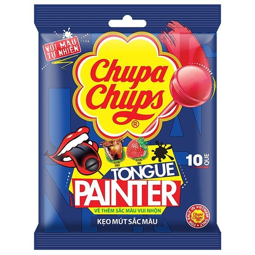 CHUPA CHUPS LOLLIPOP 93G (9.3G X 10) X 70 bags TONGUE PAINTER 
(Flavors: COLA, STRAWBERRY)