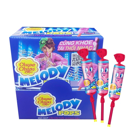 CHUPA CHUPS MELODY POPS 300G (15g x 20 lollipops) x 20 boxes MELODY POPS STRAWBERRY