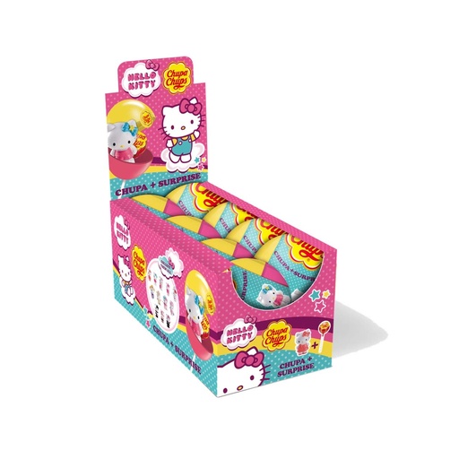 CHUPA CHUPS SURPRISES HELLO KITTY 6 BOXES X 16 PCS X 12G STRAWBERRY